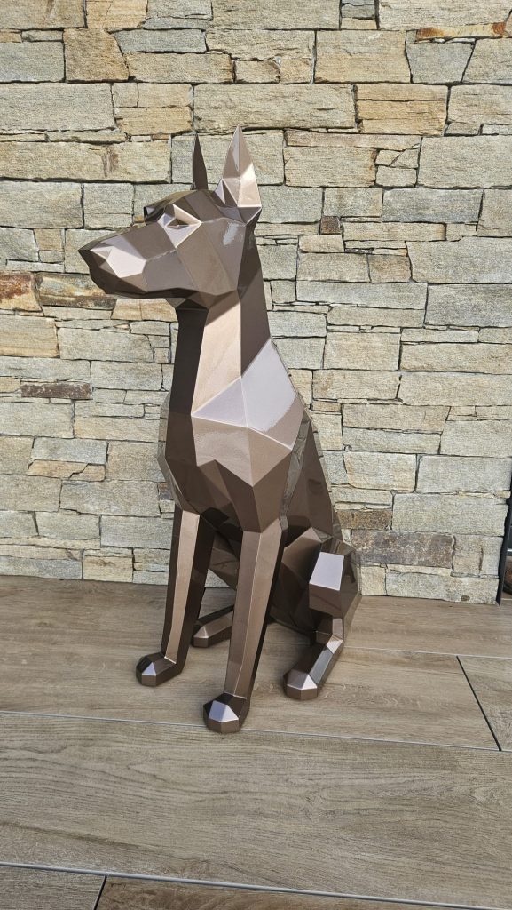 Sculpture doberman en acier artisanal - BZH Design Acier